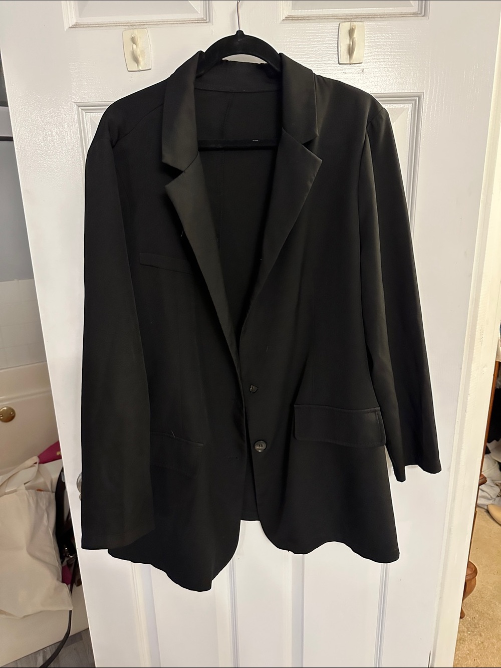 SHEIN Black Women's Single-Breasted Blazer with Notch Lapels
